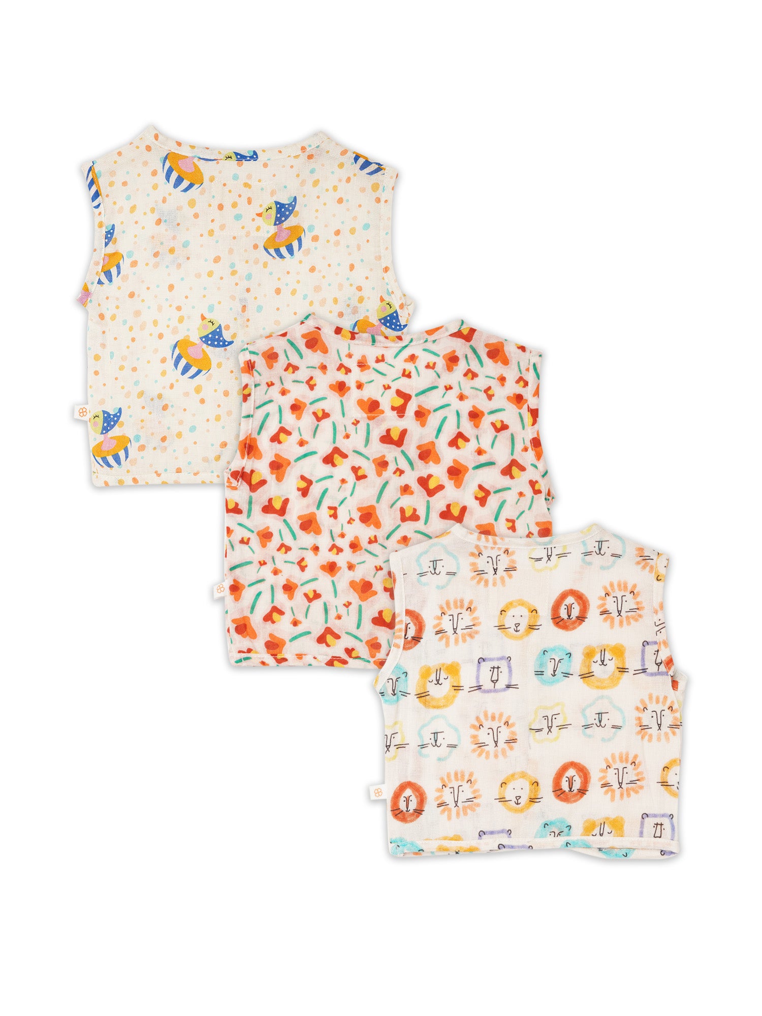 Garden Love - Baby Muslin Jhabla - Pack of 3 - Totdot