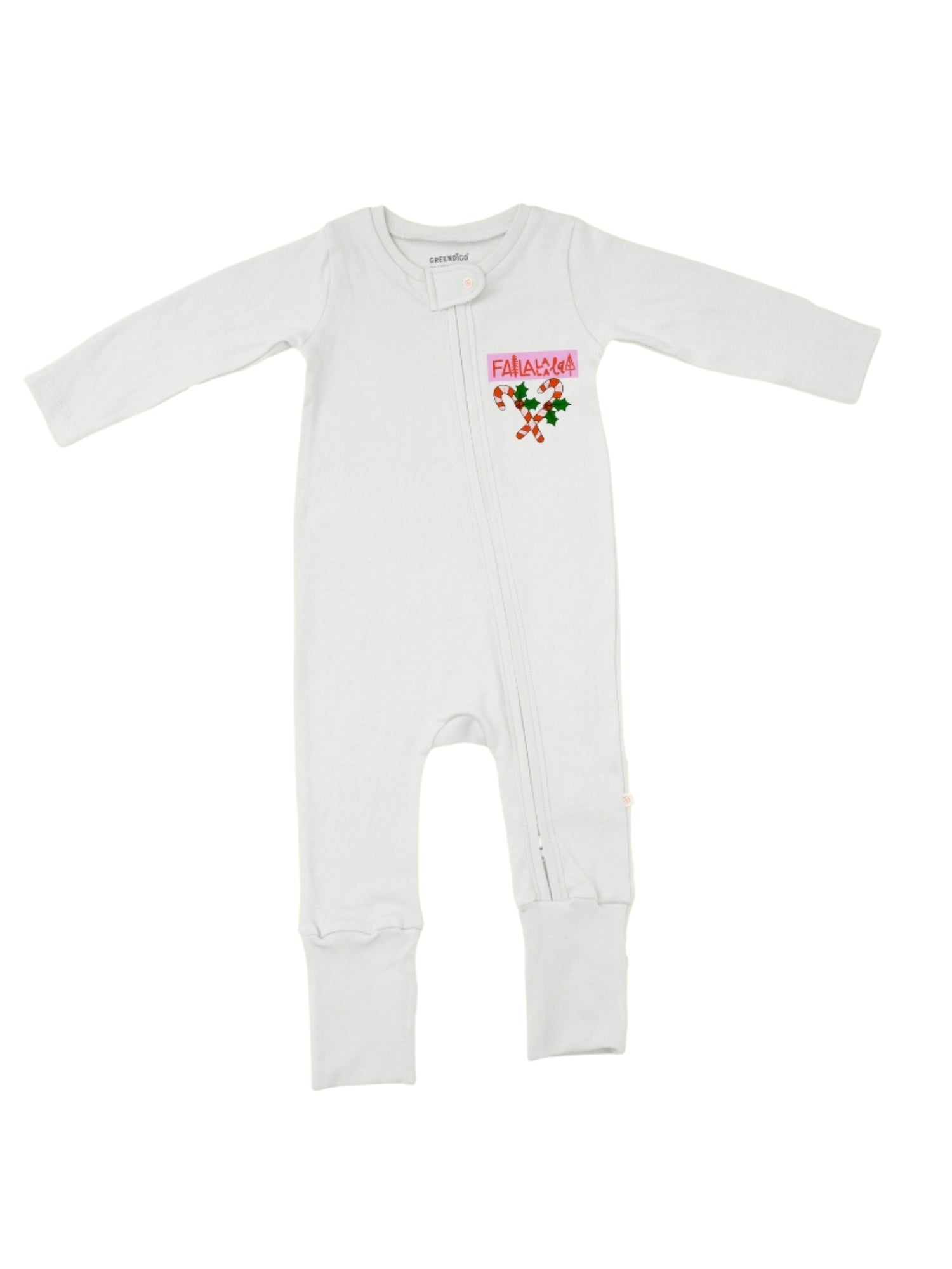 Baby Bamboo Sleepsuit Candy Cane