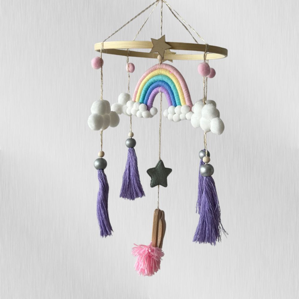 Macrame Rainbow Dreams - Cot / Crib Mobile