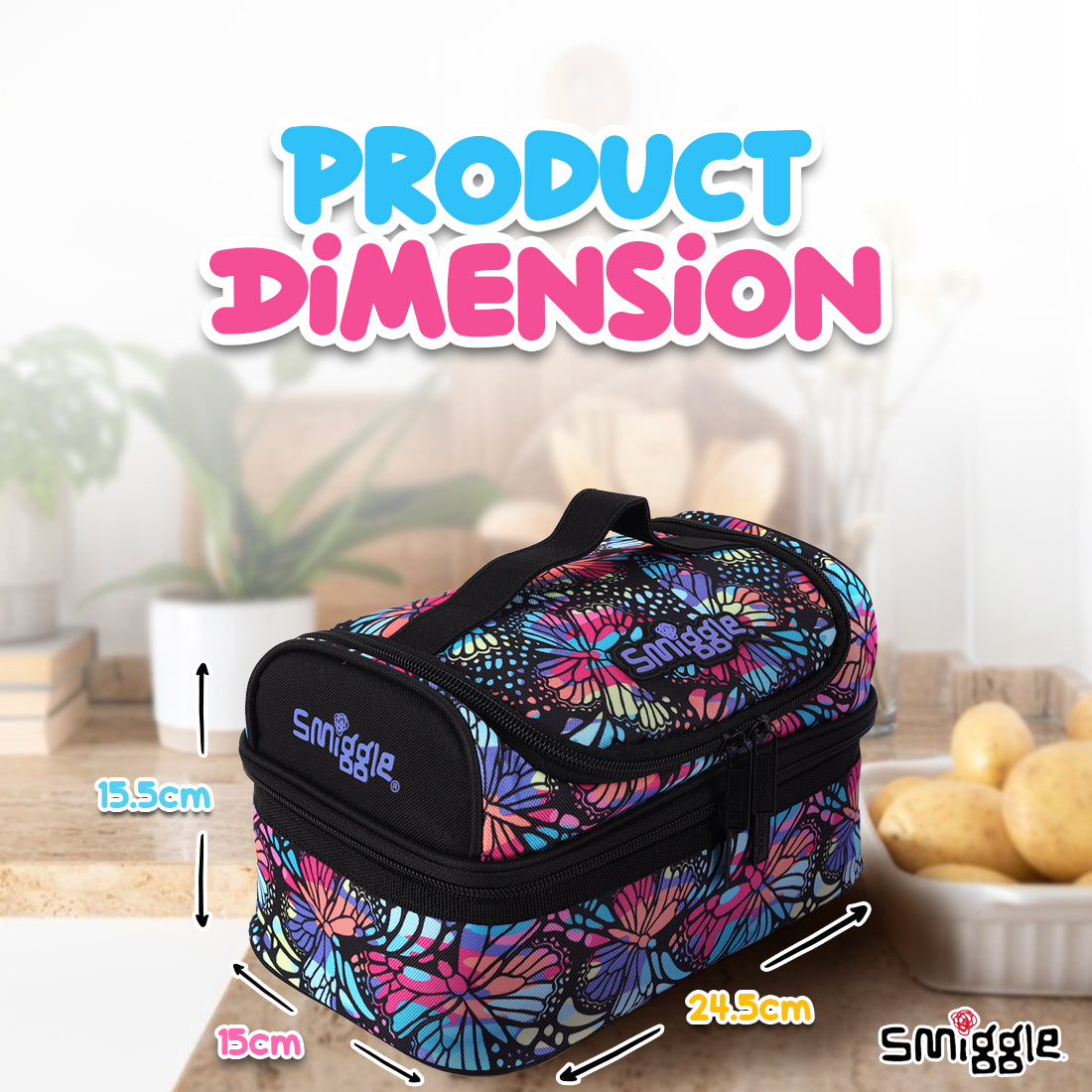 Vivid Double Decker Lunchbox Black Mix