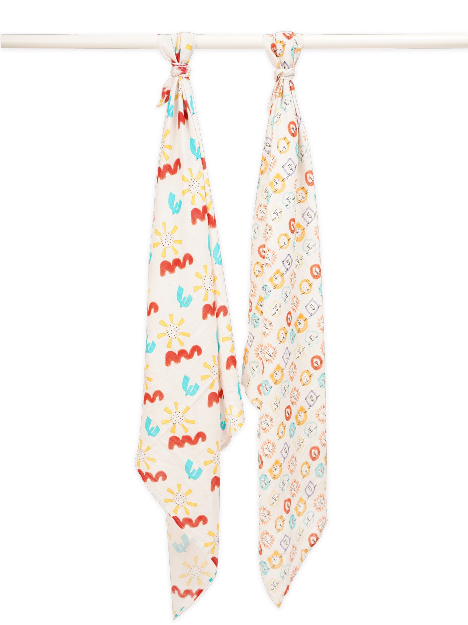 Doodle Delight Cotton Muslin Swaddle Wrap for New Born (Pack of 2) - Totdot