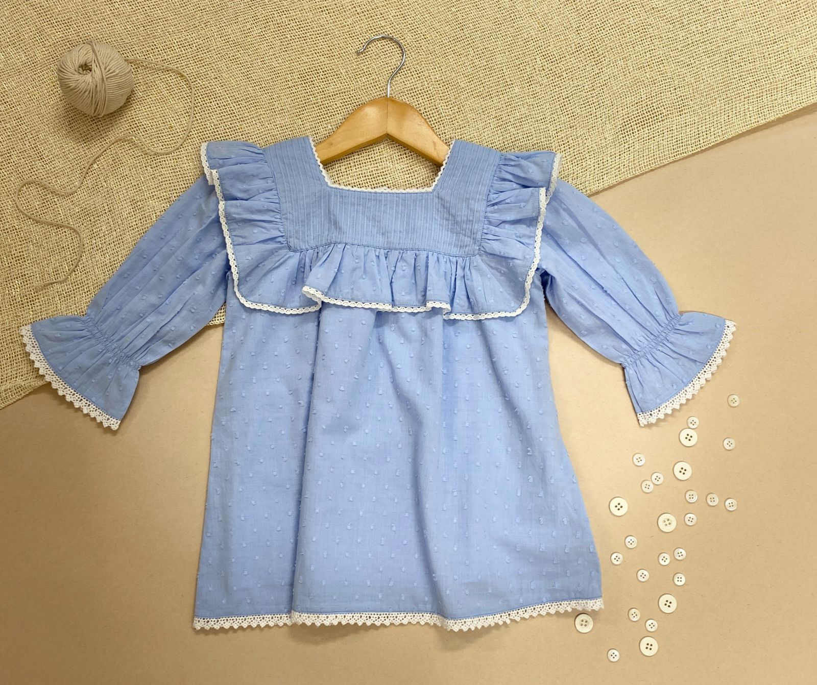 Square Neck - Baby Blue Dress