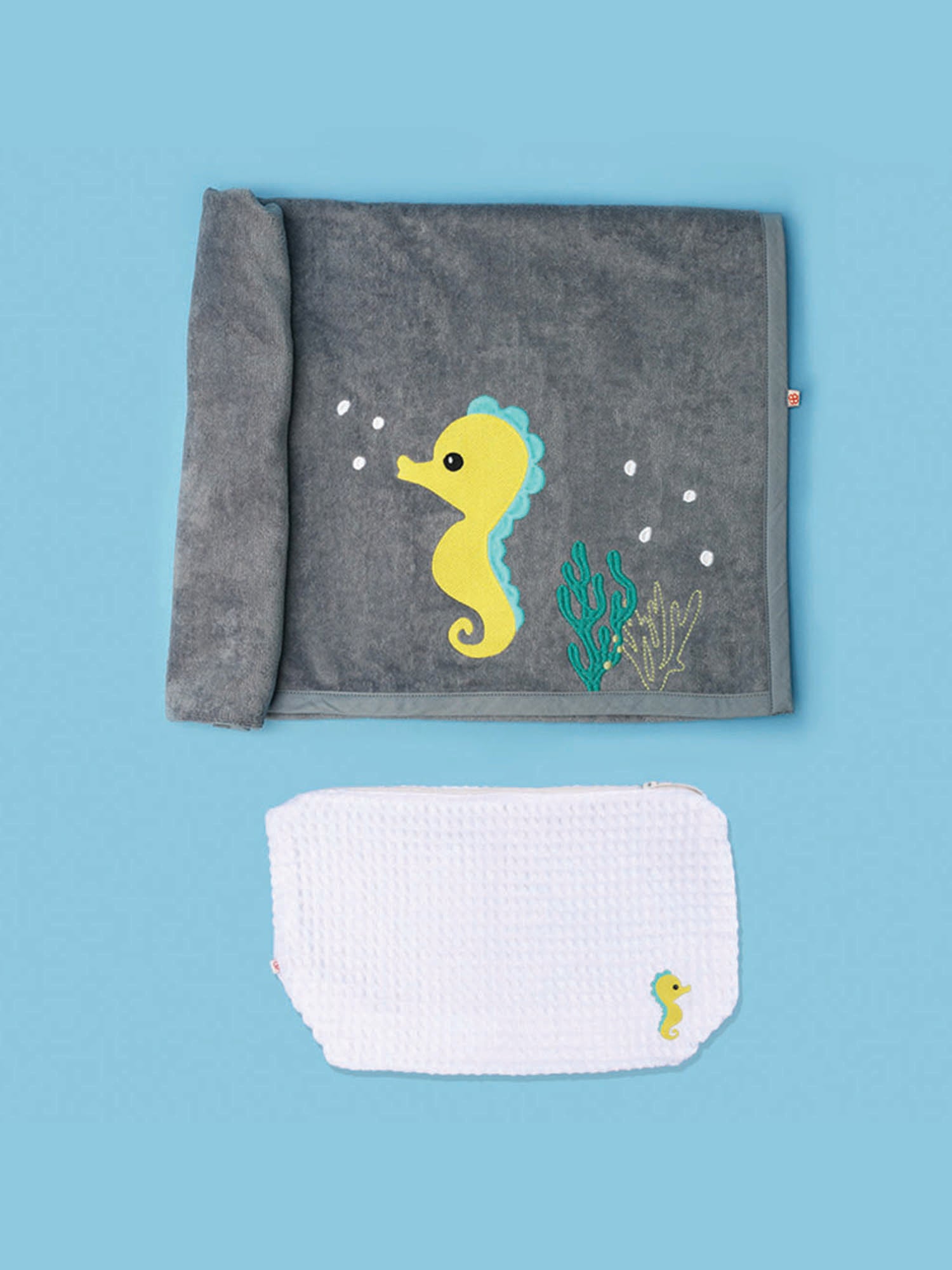 Seahorse - Organic Cotton Baby Bath Towel - Totdot