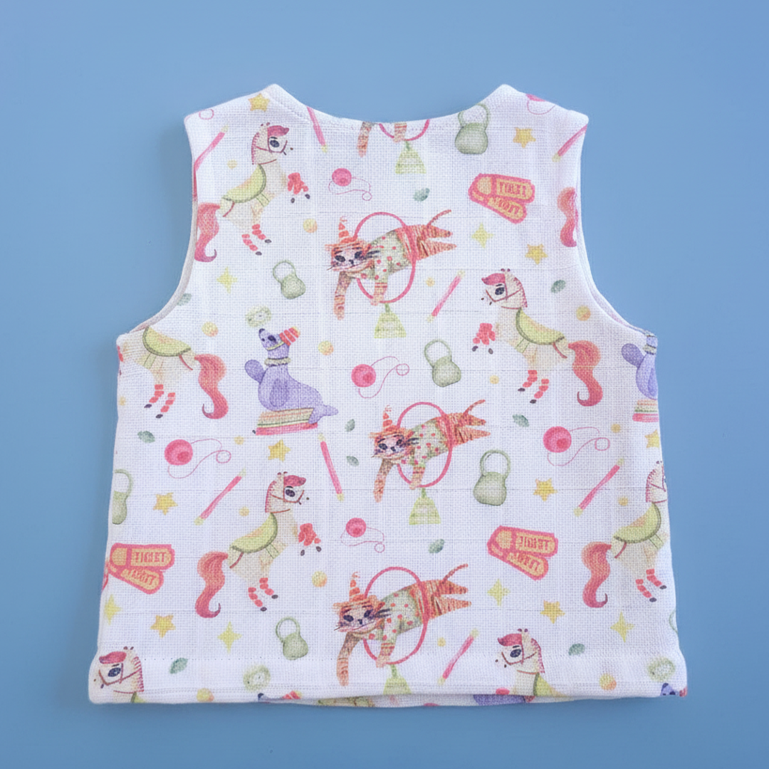 Muslin Printed Jabla - Circus Crew