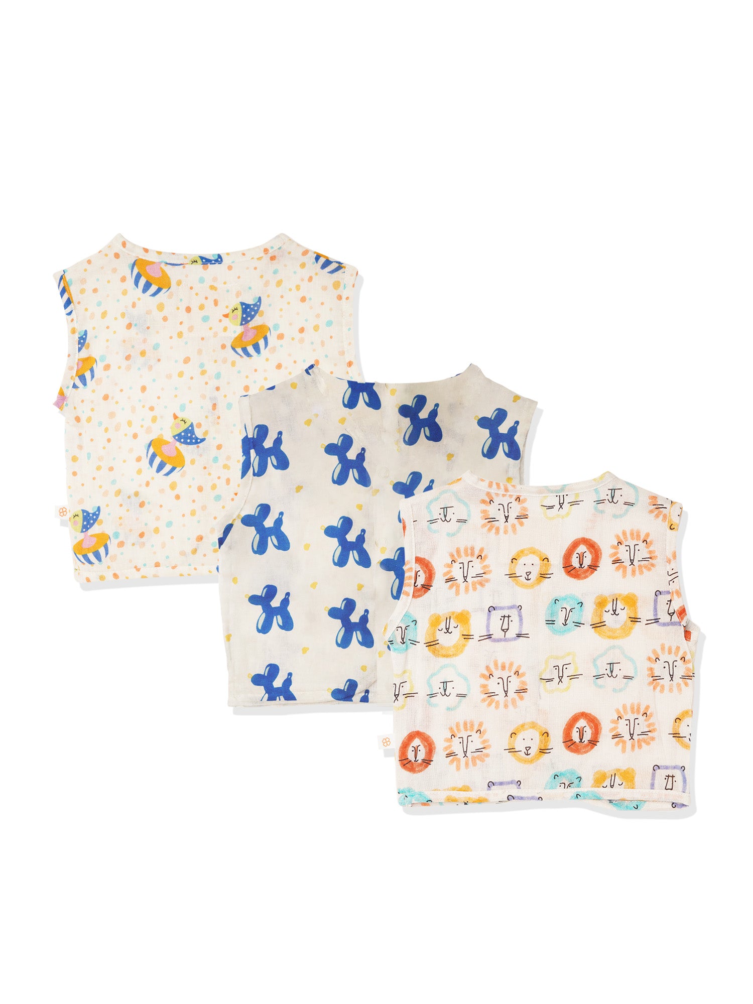 Nature's Nursery - Baby Muslin Jhabla - Pack of 3 - Totdot