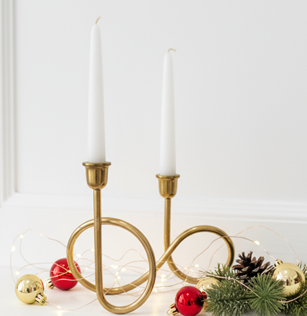 BOAIN - modern brass infinity loop cndlestick holder