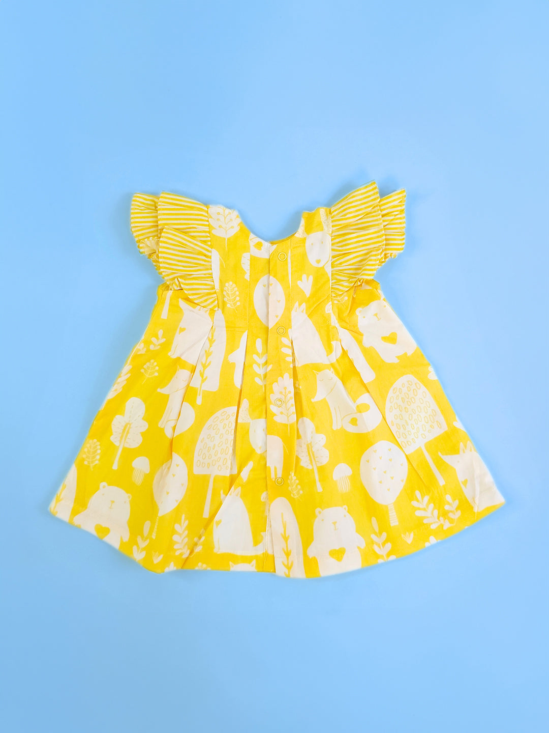 Enchanted Forest - Organic Cotton Printed Baby Girl Iris Dress - Totdot