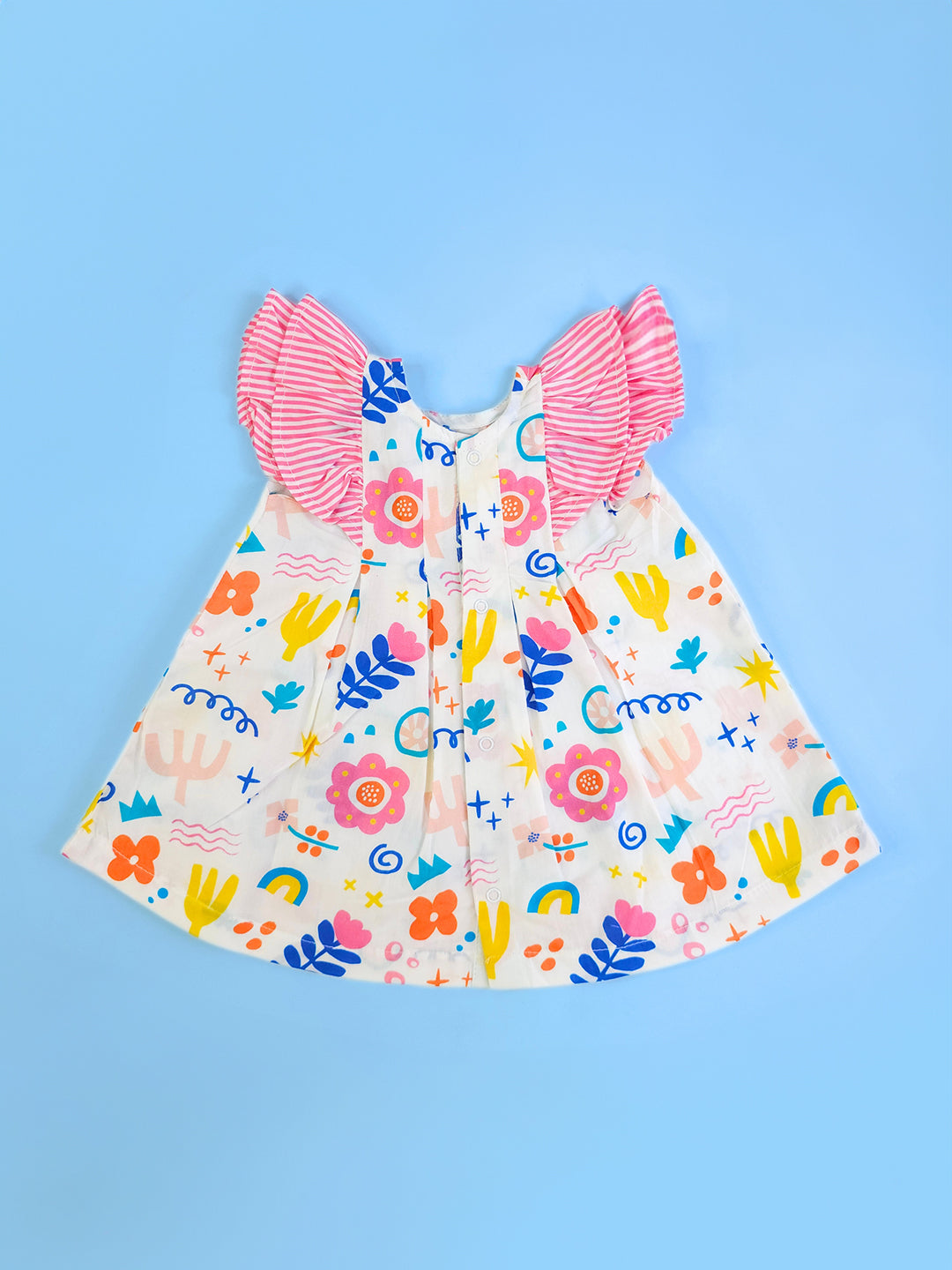 Lil Picasso - Organic Cotton Printed Baby Girl Iris Dress - Totdot