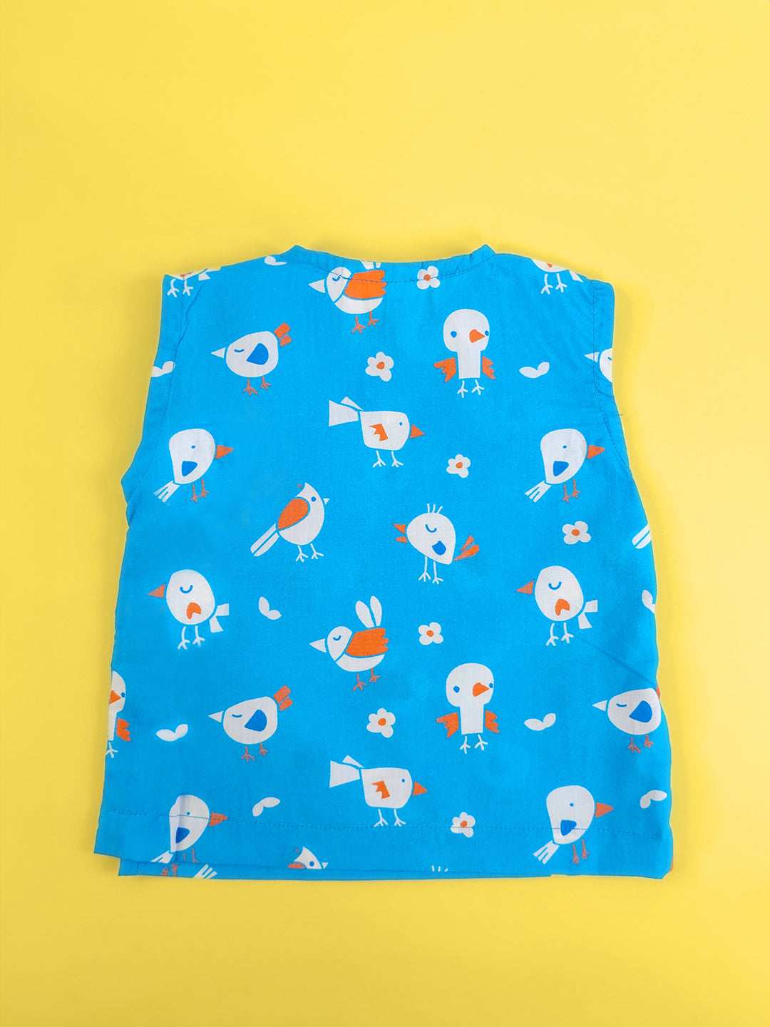 Blue Birdie - Organic Cotton Printed Baby Jabla - Totdot