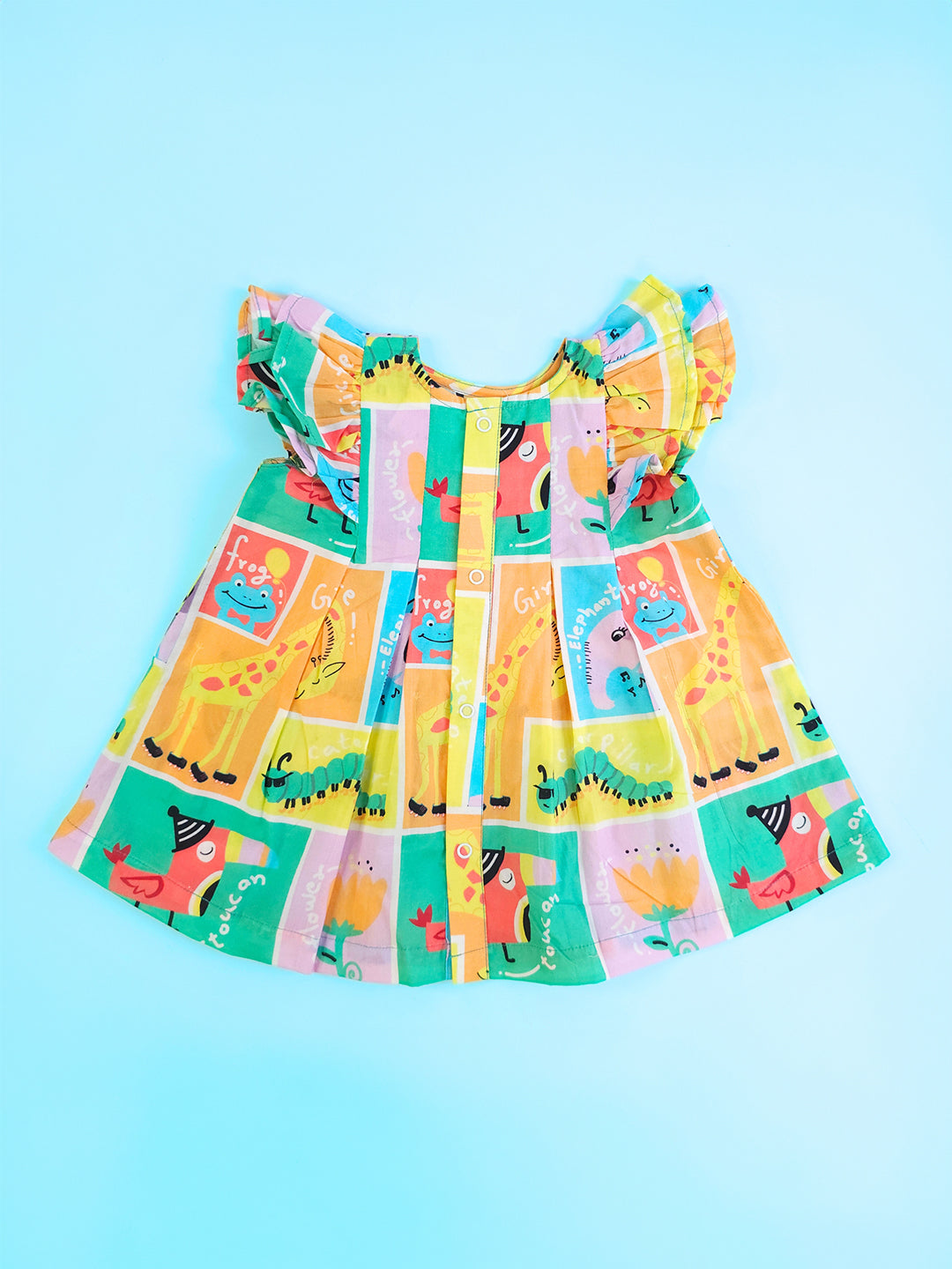 Zoo Crew - Organic Cotton Printed Baby Girl Iris Dress - Totdot