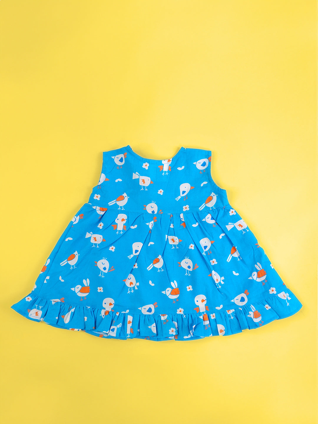 Blue Birdie - Organic Cotton Printed Girls Jabla / Dress - Totdot