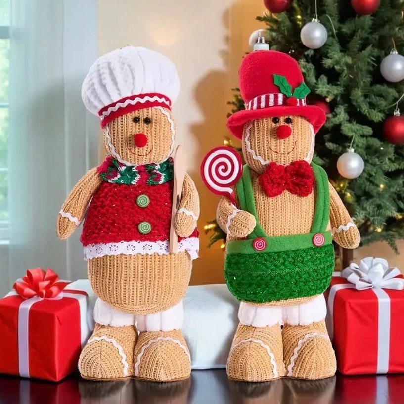 Handmade Knitted GingerBread Stuffed Figurine - Chef Frosting