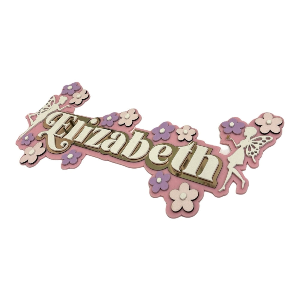 Fairyland Floral - 3 Layer Name Plaque