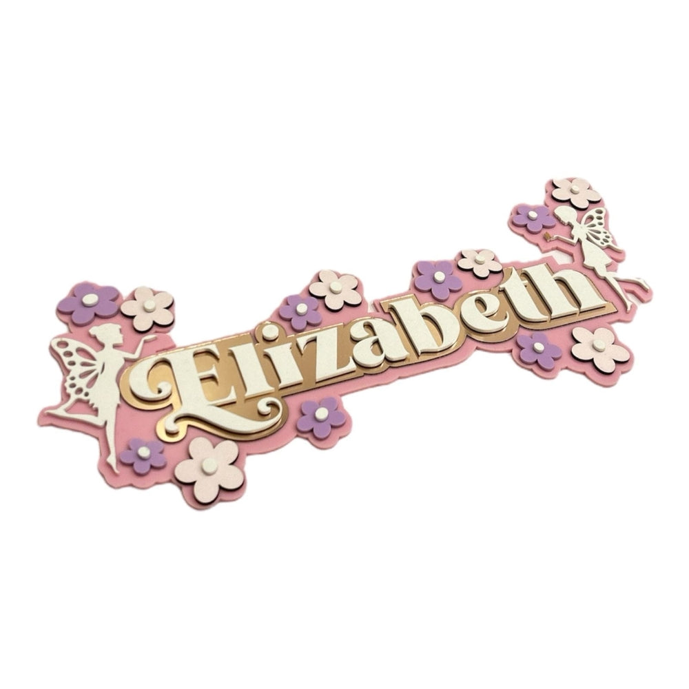 Fairyland Floral - 3 Layer Name Plaque