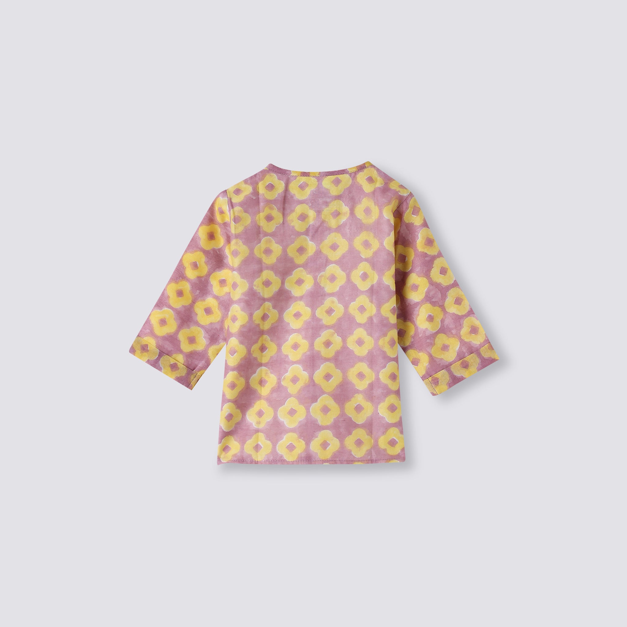 Chanderi Kurta Pyjama Set - Lucky Clover Purple