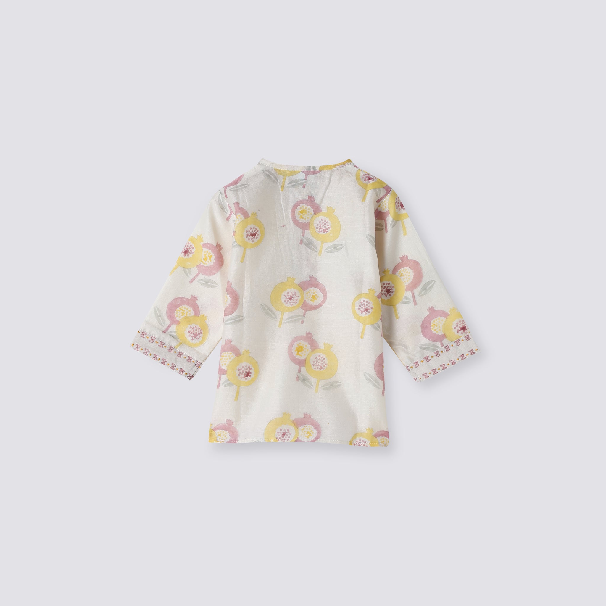 Chanderi Kurta Pyjama Set - Gardens Of Anar (Mulberry)