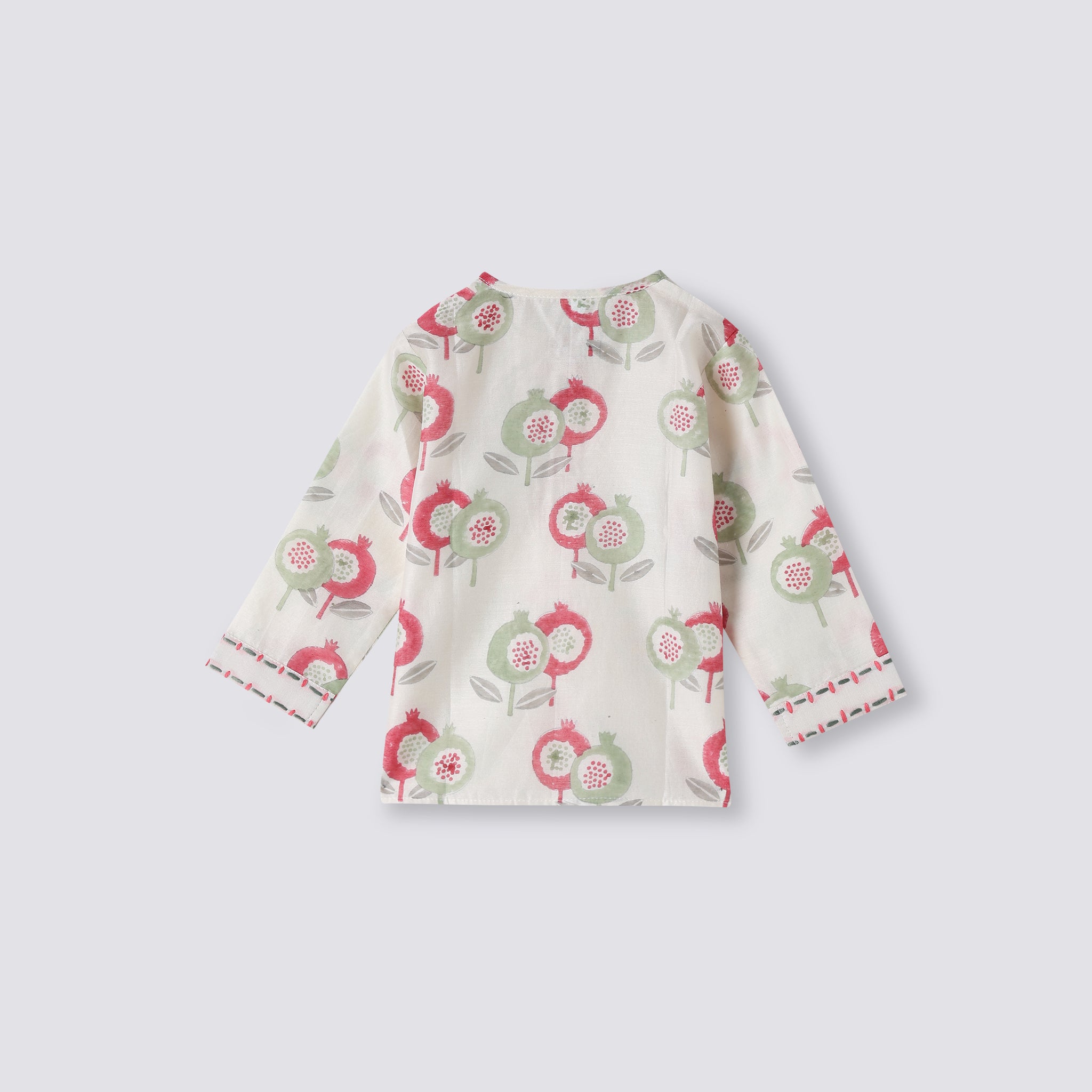 Chanderi Kurta Pyjama Set - Gardens Of Anar (Ruby)