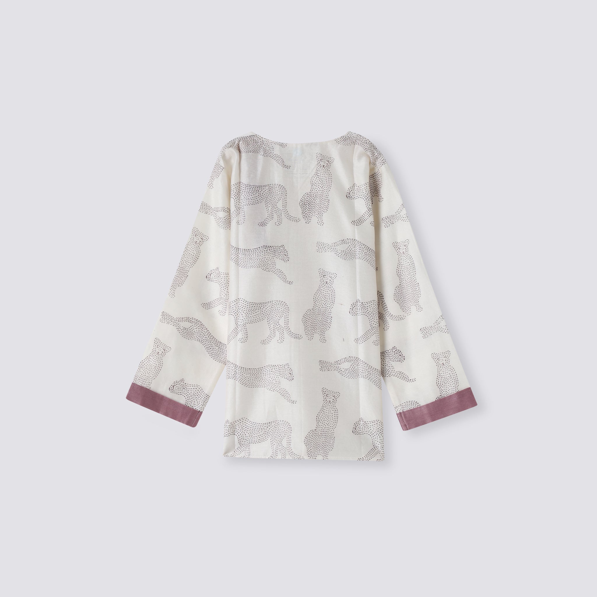 Chanderi Kurta Pyjama Set - Cheerful Cheetahs