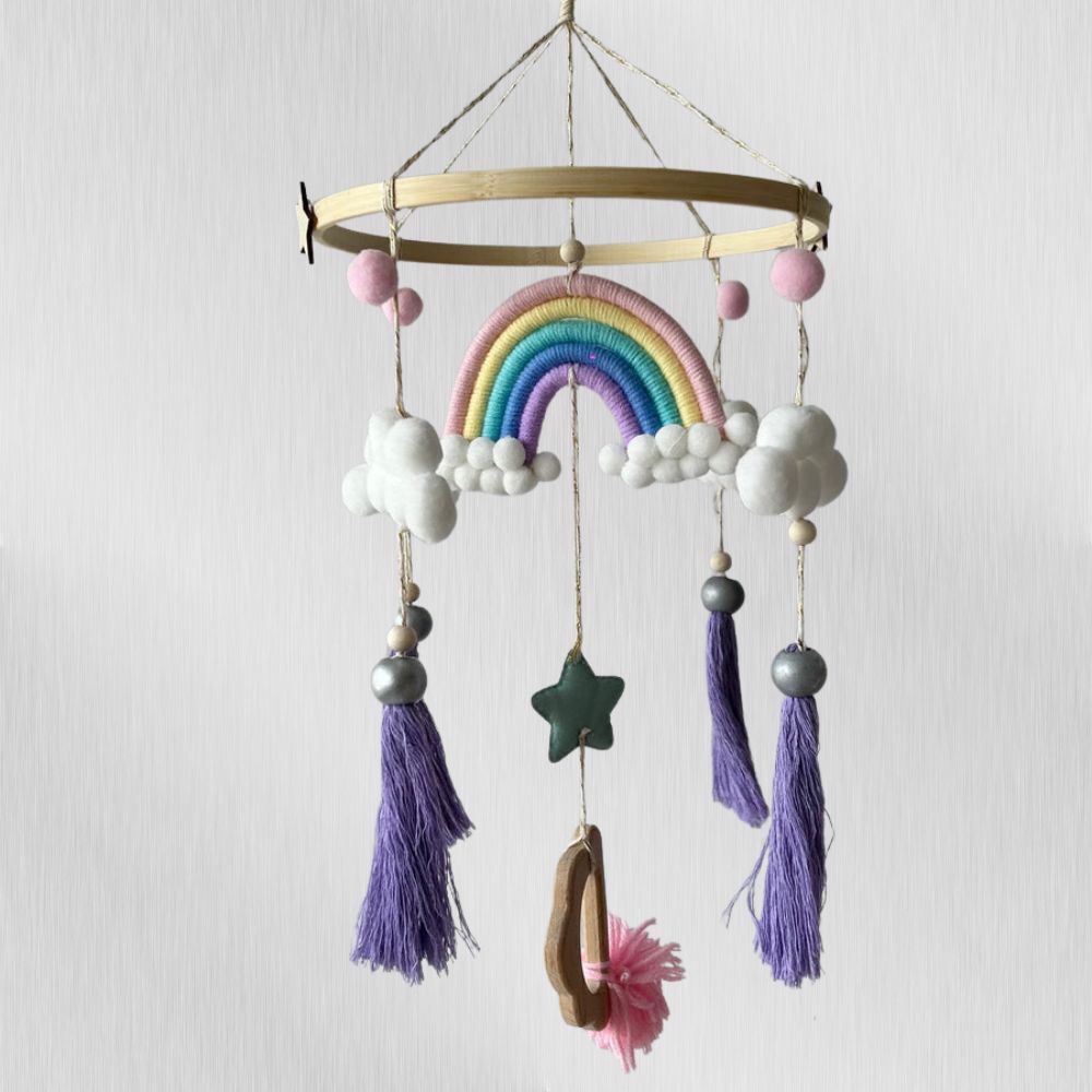 Macrame Rainbow Dreams - Cot / Crib Mobile