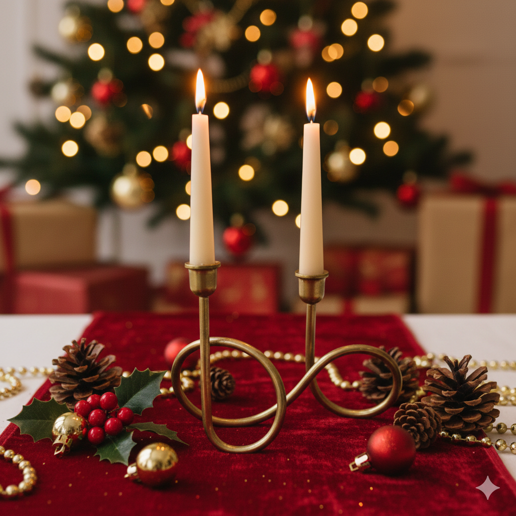 BOAIN - modern brass infinity loop cndlestick holder