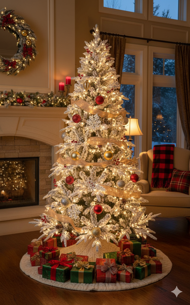 PALOMA Christmas tree with frosting and cherries – 8 feet