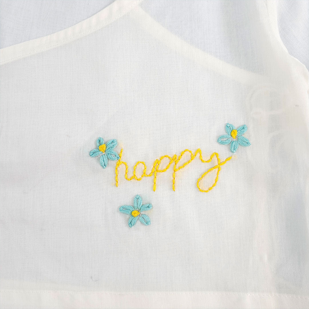 Happy – Cotton Full Sleeve Embroidered Baby Jabla