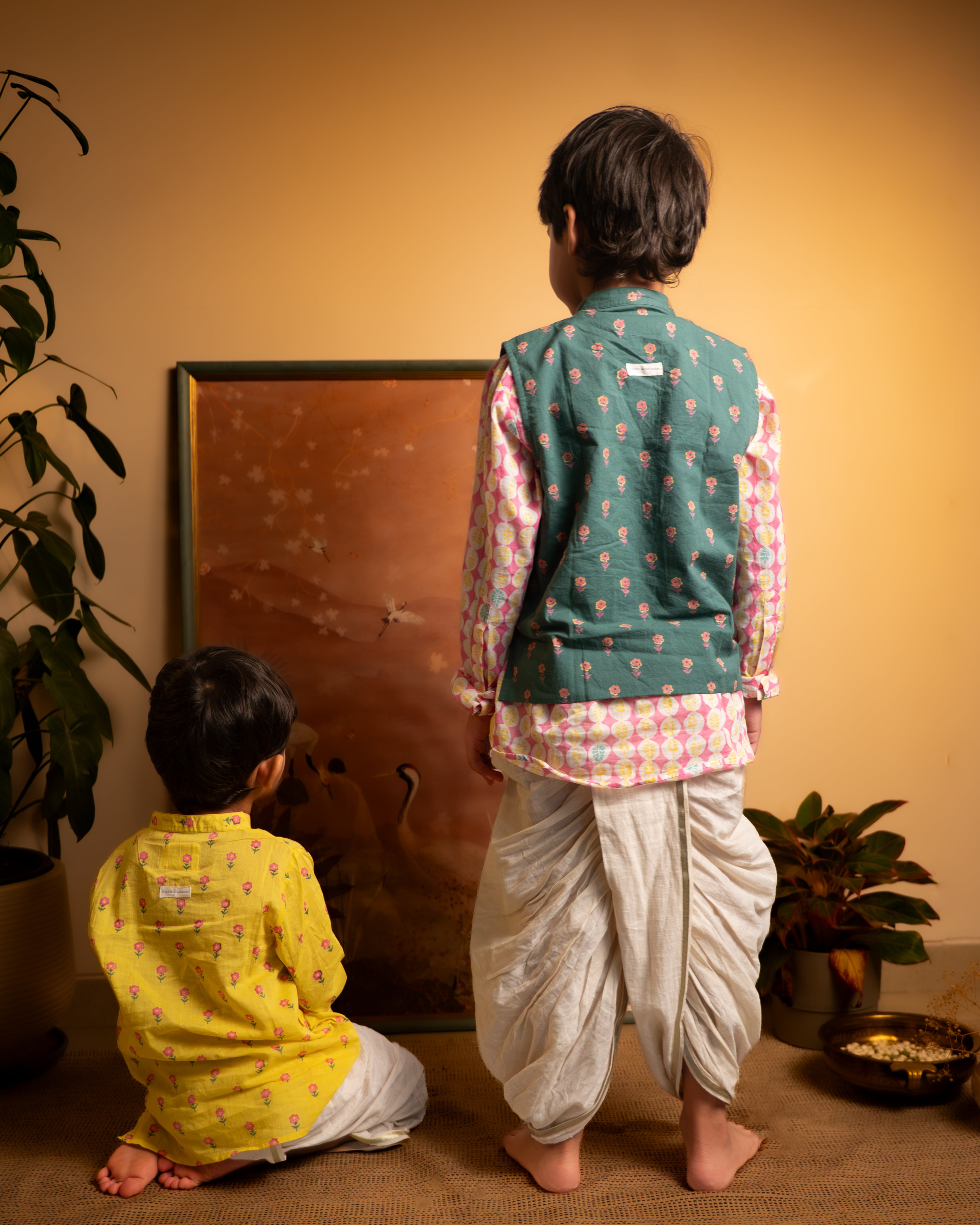Kopal Green Floral Booti Cotton Bandi Jacket