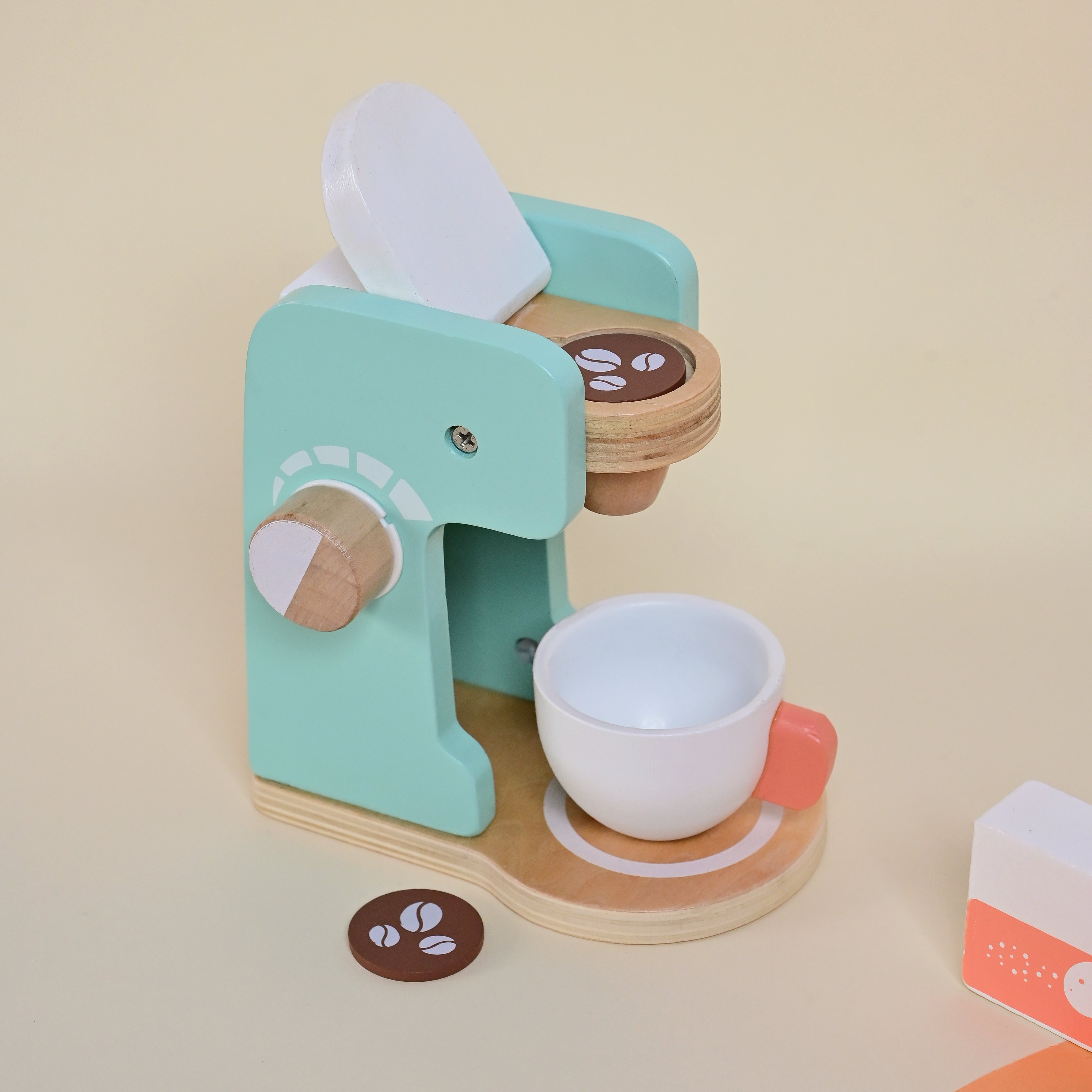 My Own Brew Wooden Coffee Maker for Kids| Toddler Play Kitchen Accessories Gift for Girls and Boys |Pretend Play Toy Set for Kids Ages 1 Years and Up