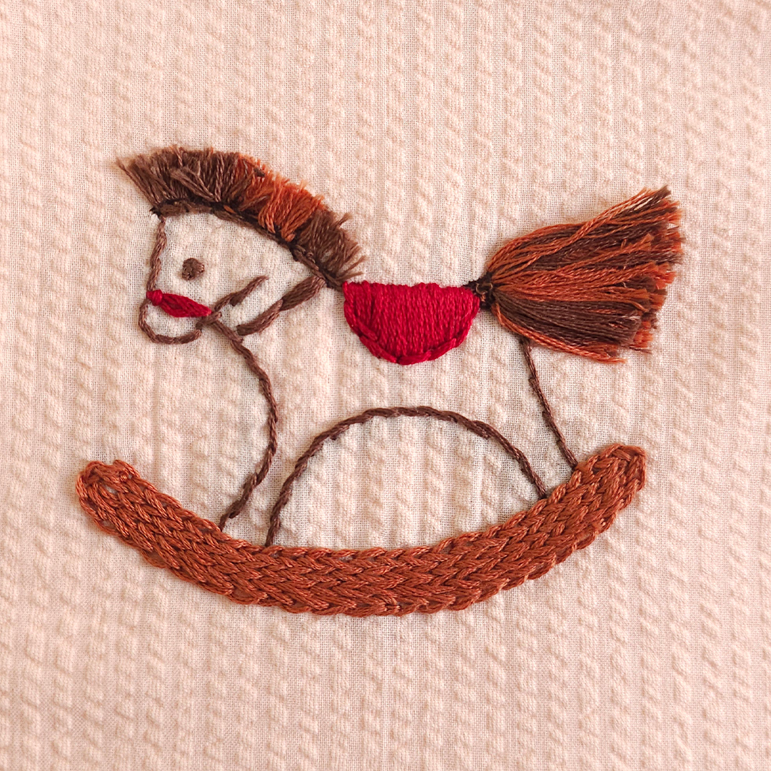 Embroidered Sweet Peach Jabla - Rocking Horsey