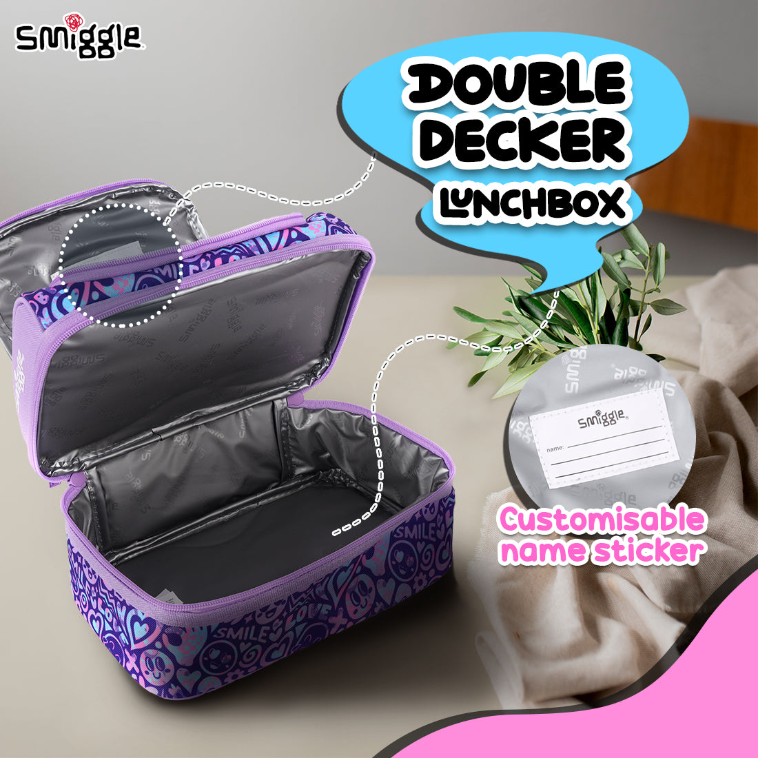 Vivid Double Decker Lunchbox Lilac