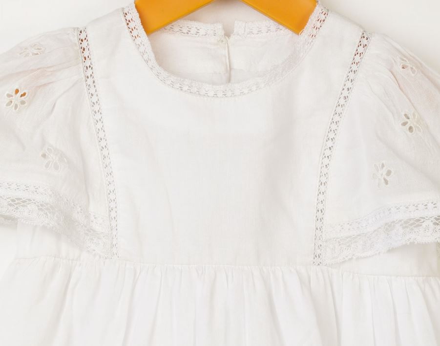 Embroidered Dress - White