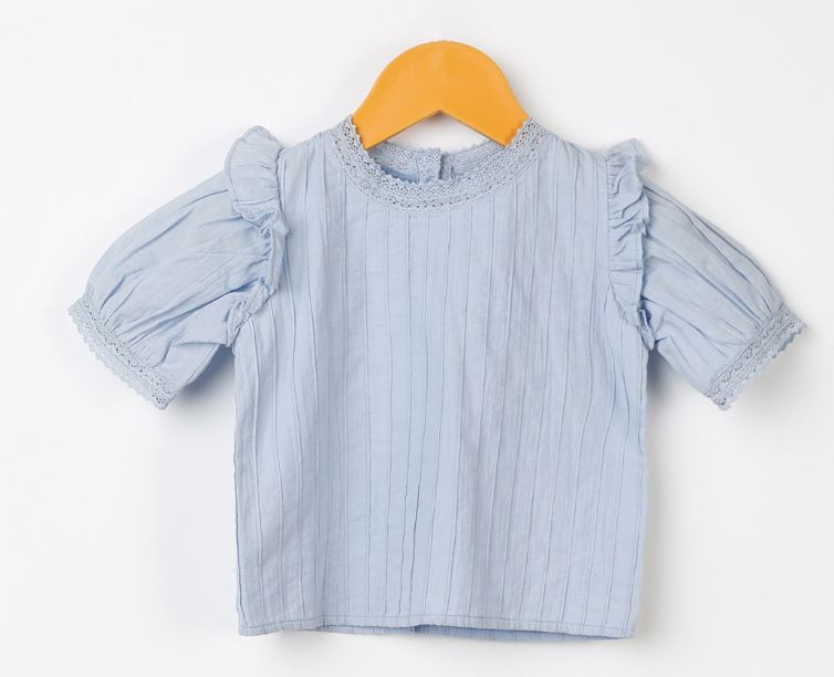 Vintage Ruffle - Baby Blue Top