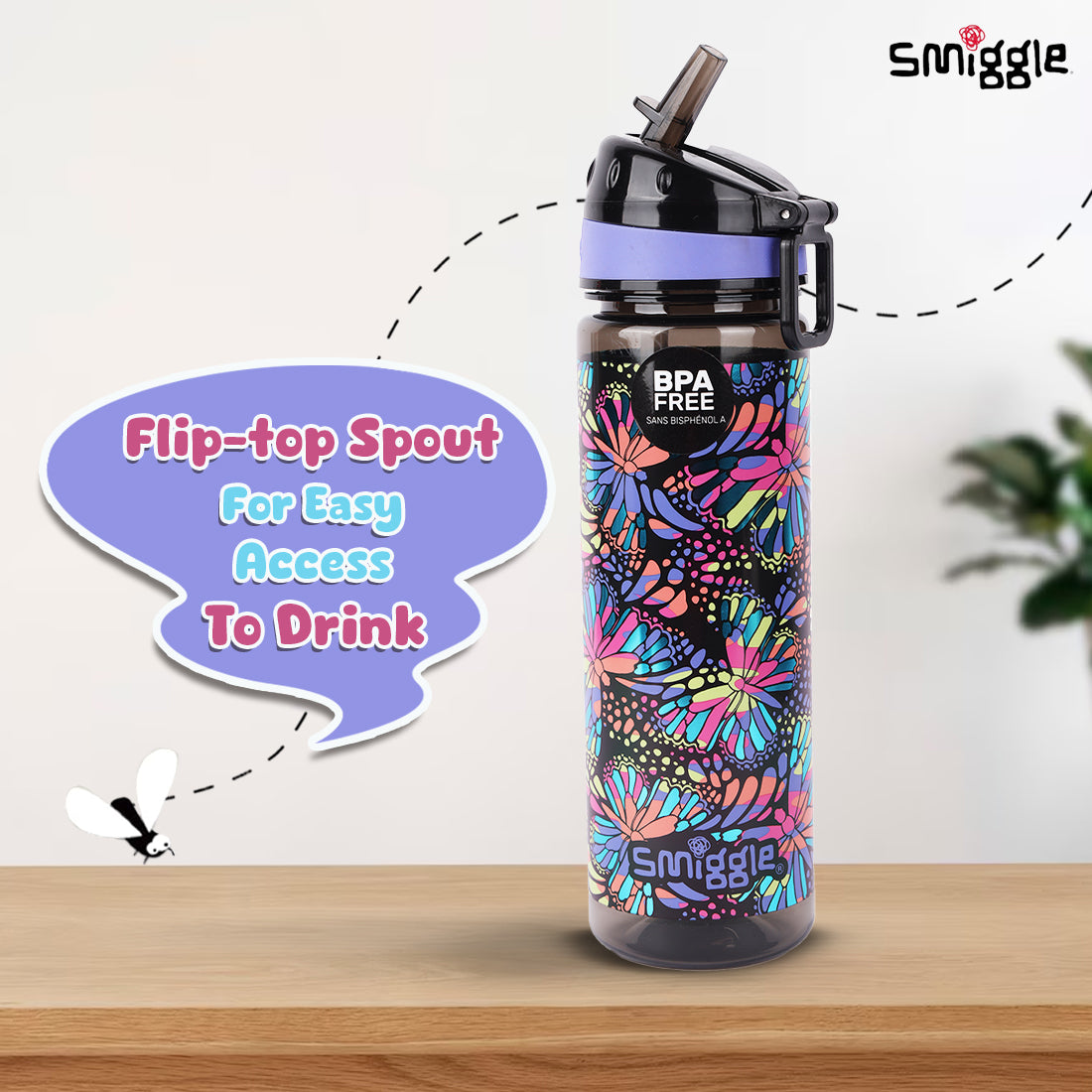 Vivid Drink Up Plastic Drink Bottle Black Mix