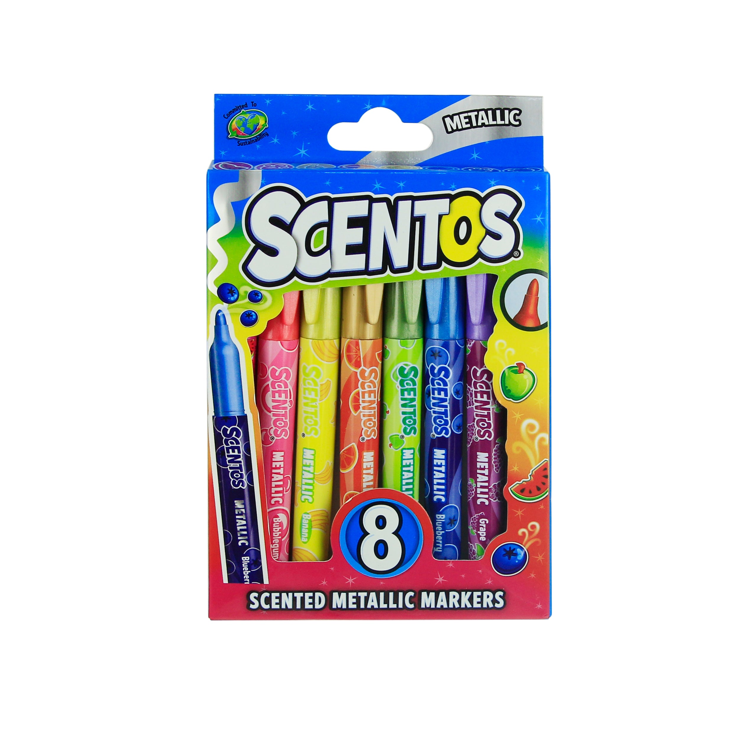 Metallic Markers - pack of 8 Scentos