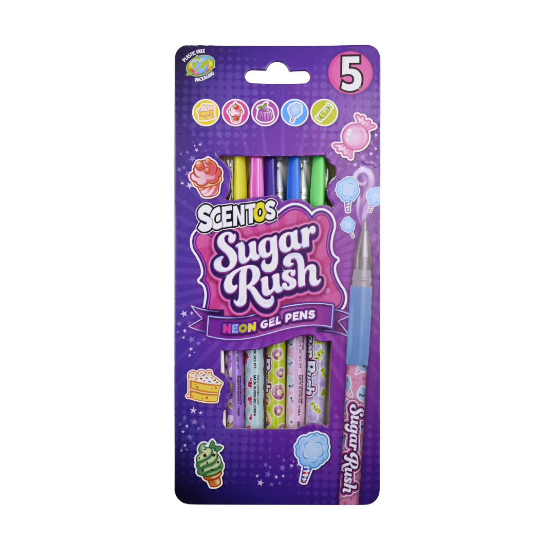 Sugar Rush Scented Neon Gel Pens, Pack of 5