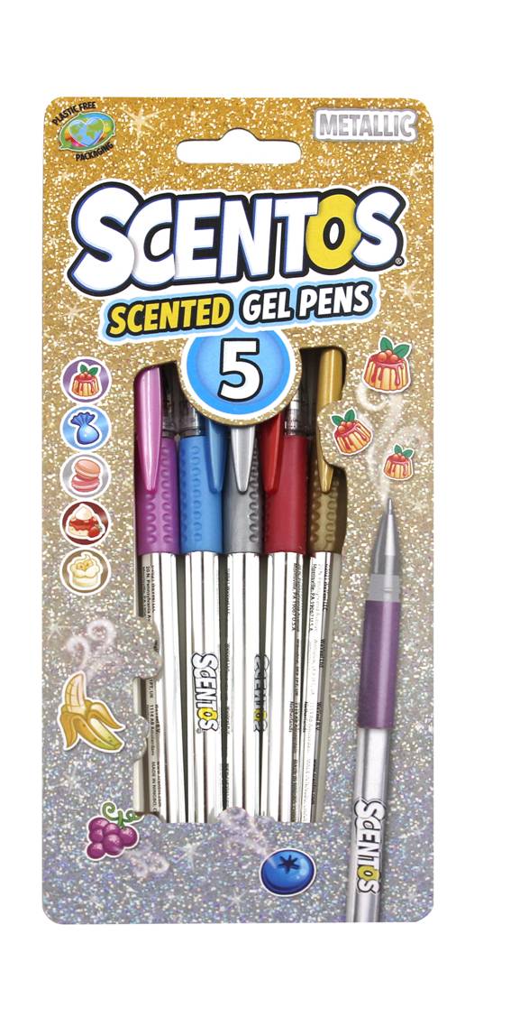 Metallic Gel Pens - pack of 5 Scentos