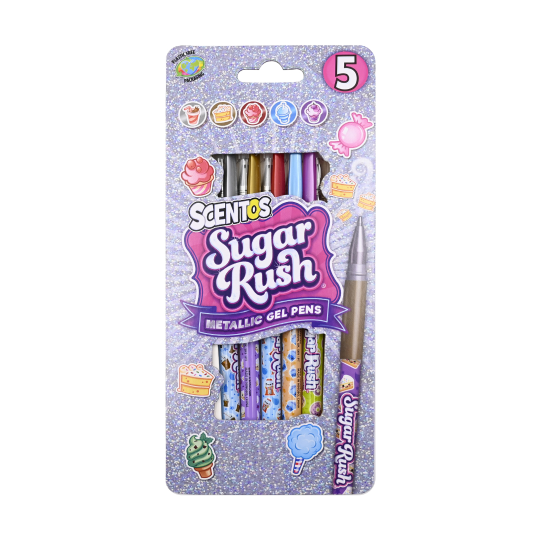 Sugar Rush Scented Metallic Gel Pens, Pack of 5