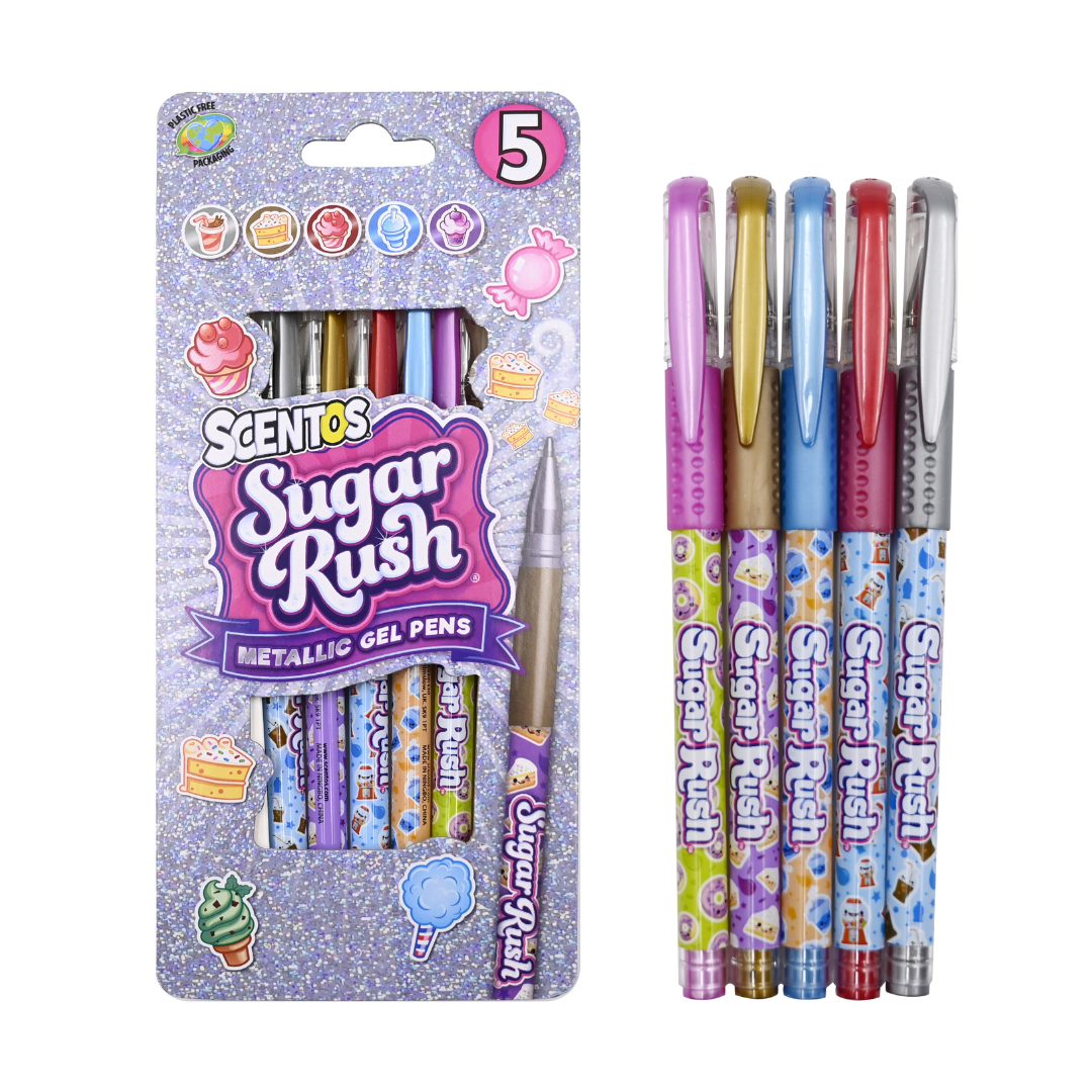 Sugar Rush Scented Metallic Gel Pens, Pack of 5