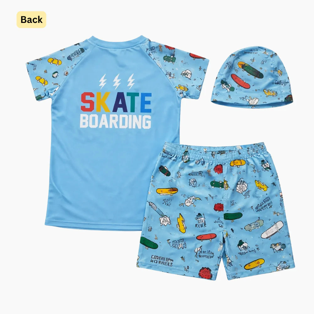 2pcs Urban Roll Skater Swim Set with Cap