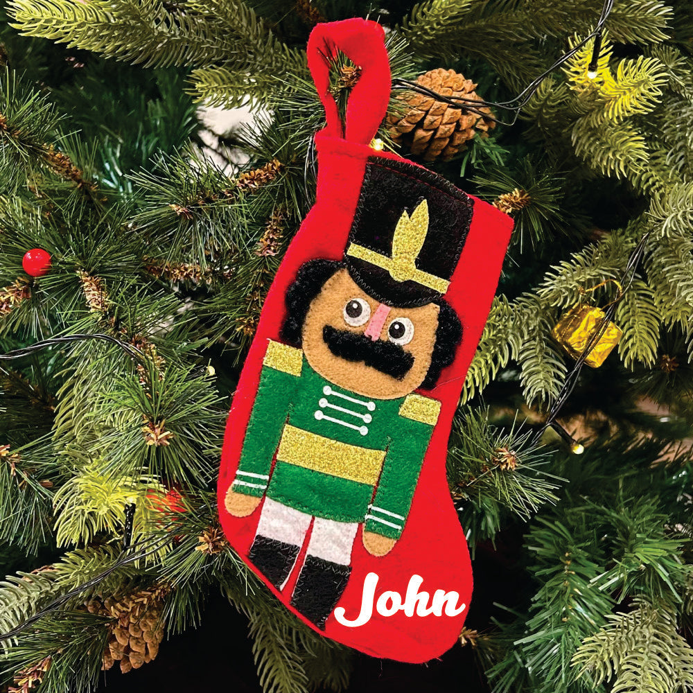 8" Nutcracker Mini Stocking - Red