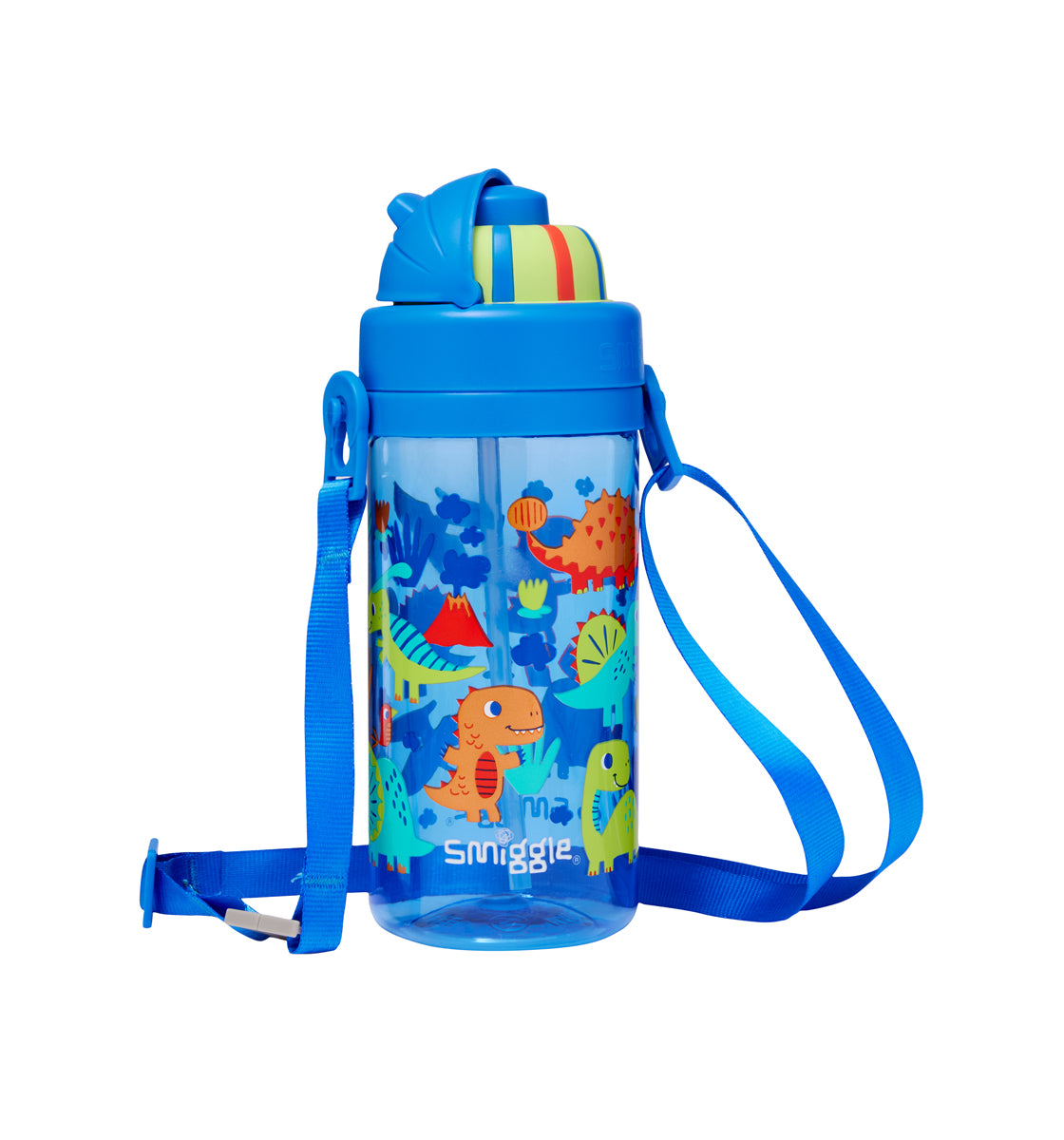 Glide Teeny Tiny Plastic Drink Bottle With Strap 400Ml Mid Blue