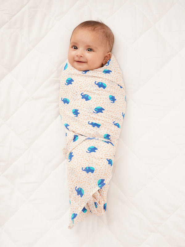 Wildlife Wonders Cotton Muslin Swaddle Wrap for New Born (Pack of 2)