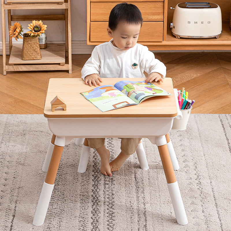 Multipurpose Study table with wooden top and 2 pen holders and 1 Chair