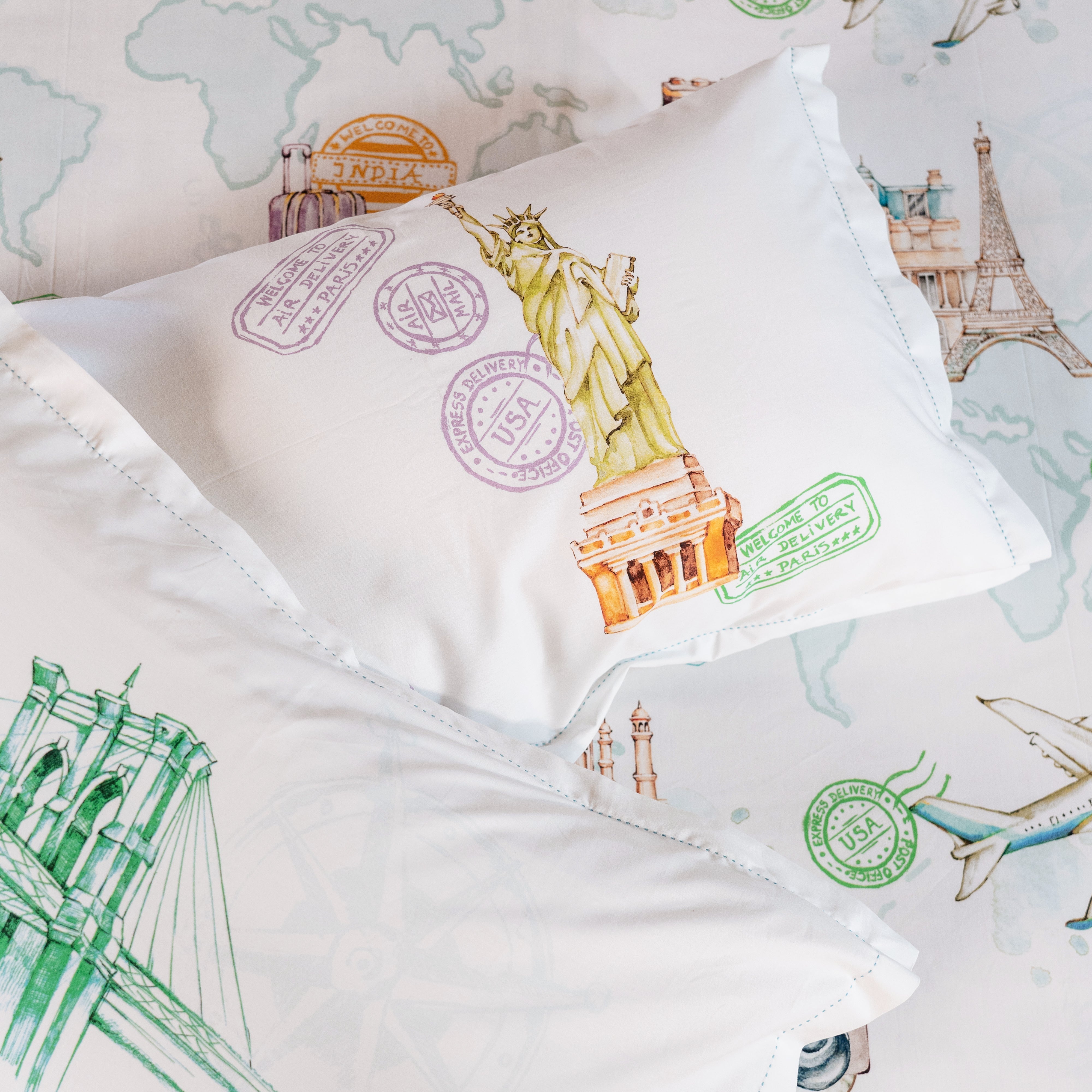 Passport To Wonderland Pillow Cover