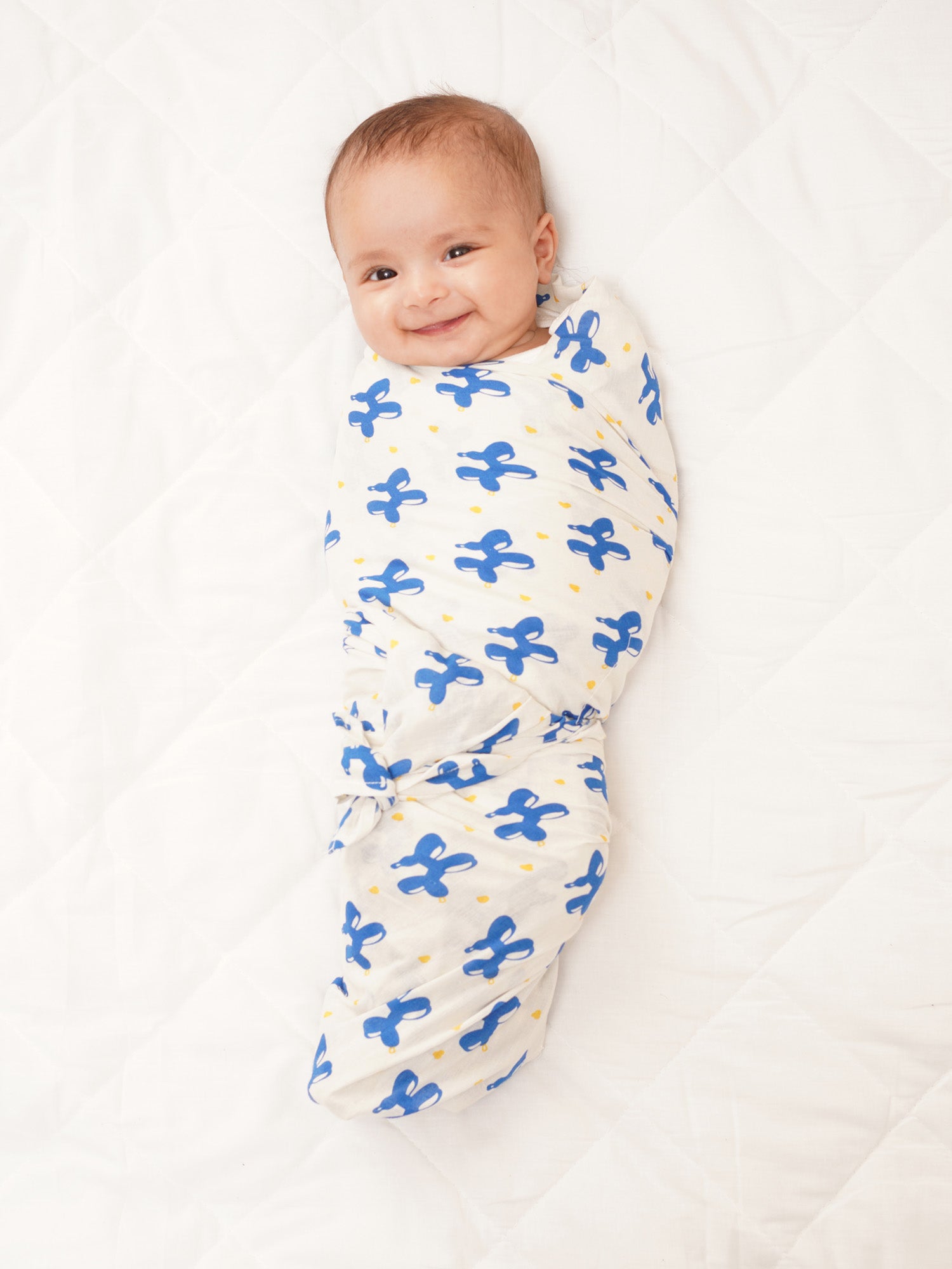 Blue Safari Cotton Muslin Swaddle Wrap for New Born (Pack of 2) - Totdot