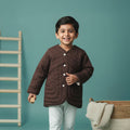 Patchwork Choco Brown – Cotton Button Up Quilted Jacket