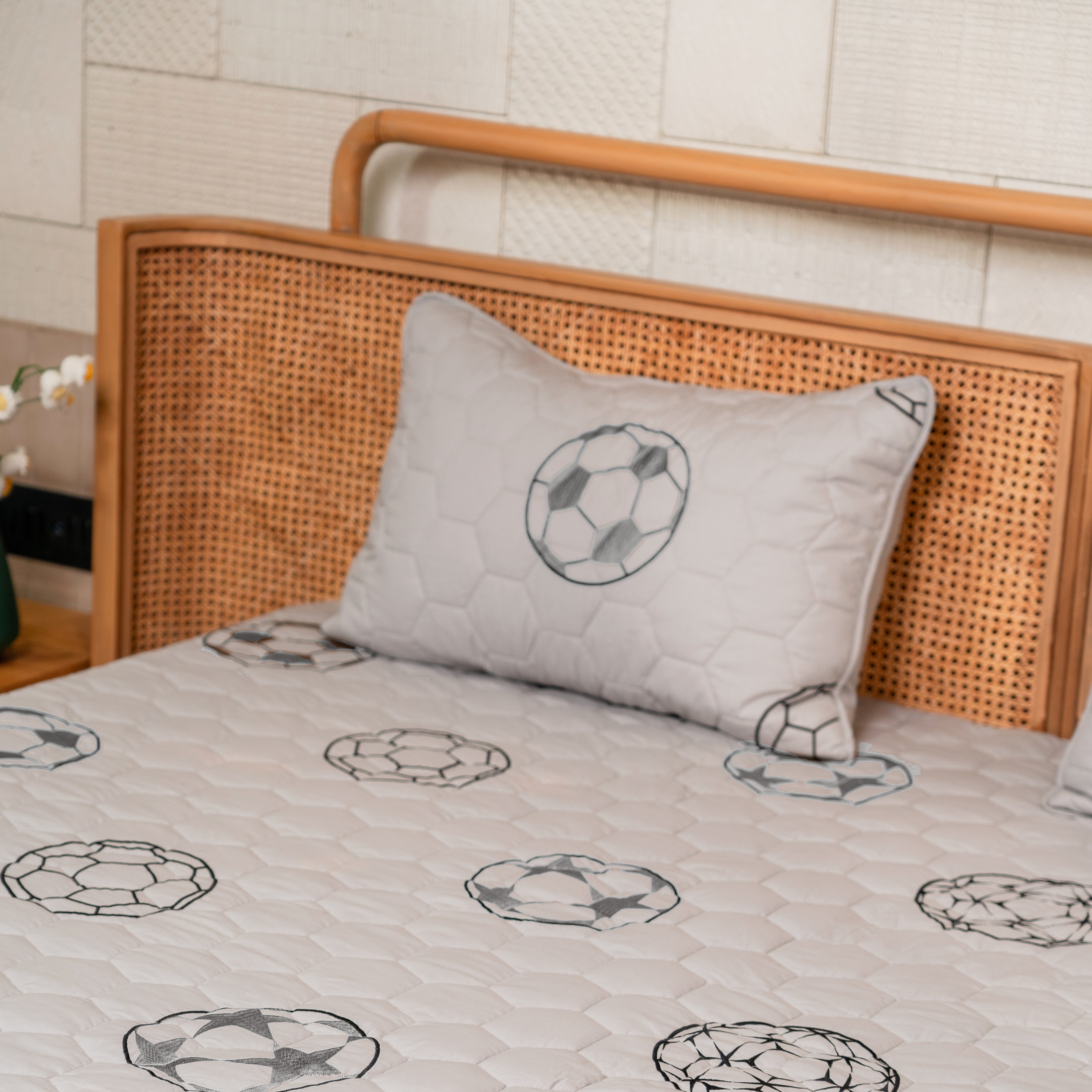 The Game Plan Grey Bedspread Set