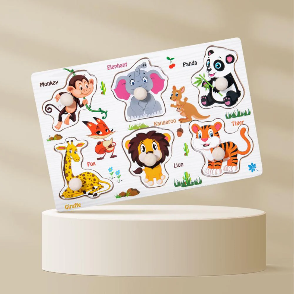 Jungle Animals 3 Knob Puzzle