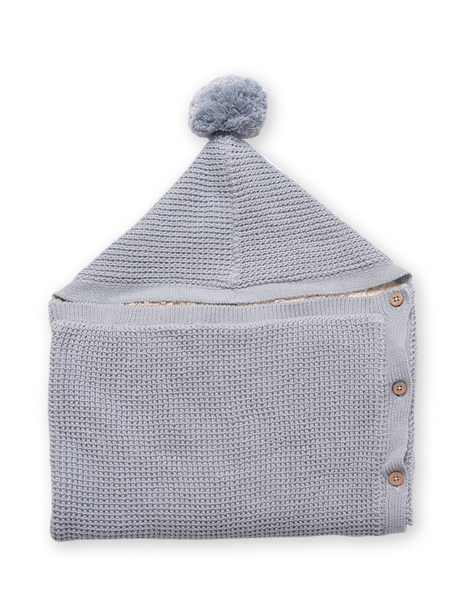 Snow Frost - Organic Cotton Blue Cocoon Blanket for Babies - Totdot