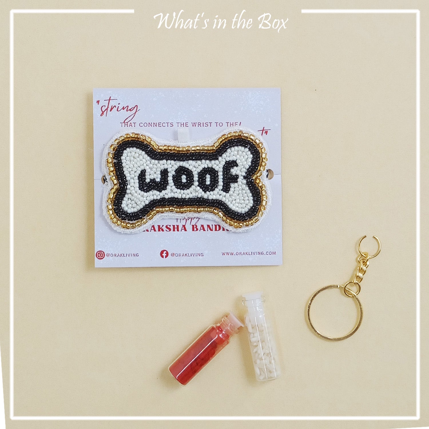 Woof Beaded Pet Rakhi - Converts To Key Charm